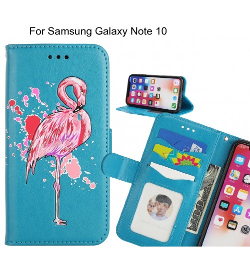 Samsung Galaxy Note 10 case Embossed Flamingo Wallet Leather Case