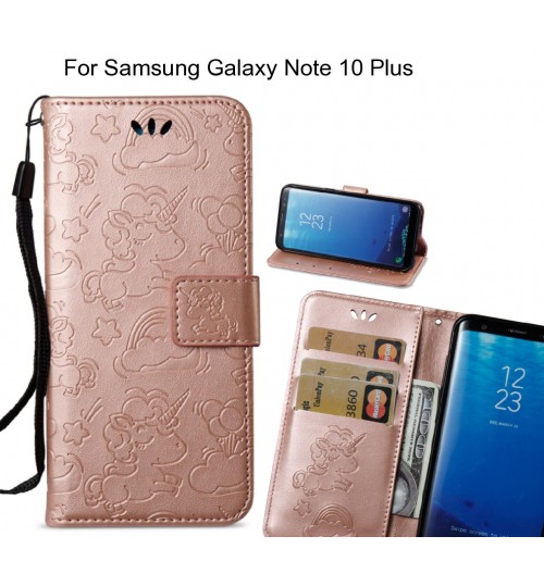 Samsung Galaxy Note 10 Plus  Case Leather Wallet case embossed unicon pattern