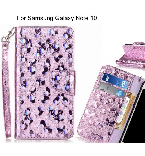 Samsung Galaxy Note 10 Case Wallet Leather Flip Case laser butterfly