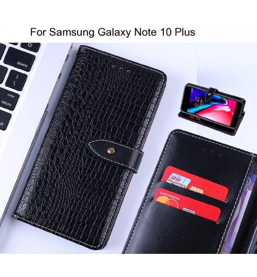 Samsung Galaxy Note 10 Plus case croco pattern leather wallet case