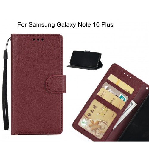 Samsung Galaxy Note 10 Plus  case Silk Texture Leather Wallet Case