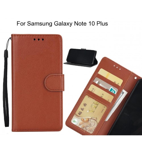 Samsung Galaxy Note 10 Plus  case Silk Texture Leather Wallet Case