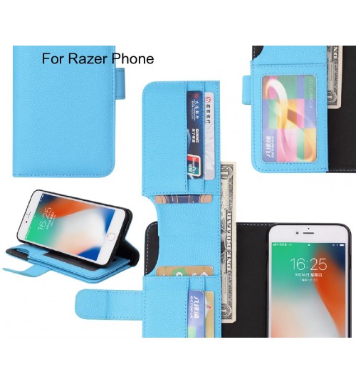 Razer Phone Case Leather Wallet Case Cover - Blue