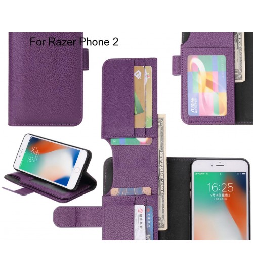 Razer Phone 2 Case Leather Wallet Case Cover - Purple