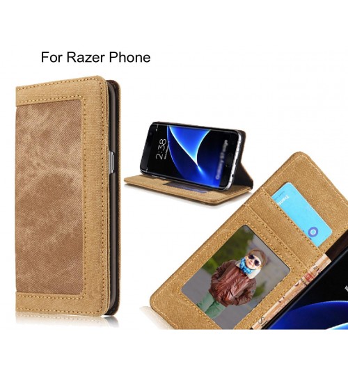 Razer Phone case contrast denim folio wallet case