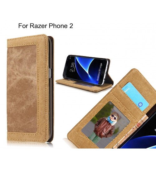 Razer Phone 2 case contrast denim folio wallet case