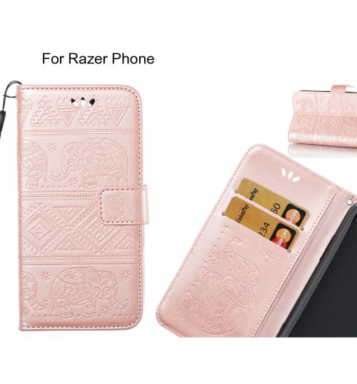 Razer Phone case Wallet Leather case Embossed Elephant Pattern
