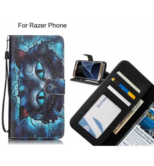 Razer Phone case 3 card leather wallet case printed ID