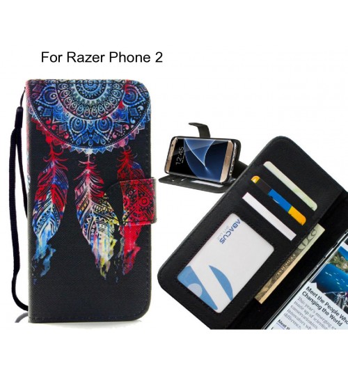 Razer Phone 2 case 3 card leather wallet case printed ID