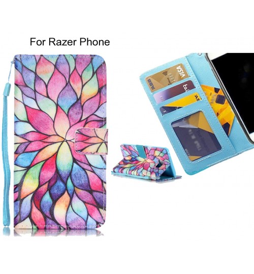 Razer Phone case 3 card leather wallet case printed ID