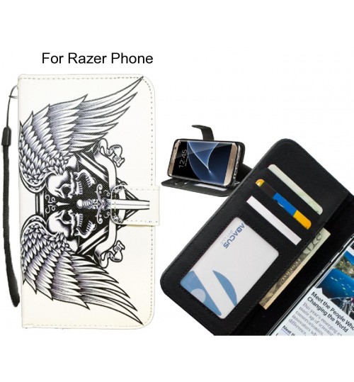 Razer Phone case 3 card leather wallet case printed ID