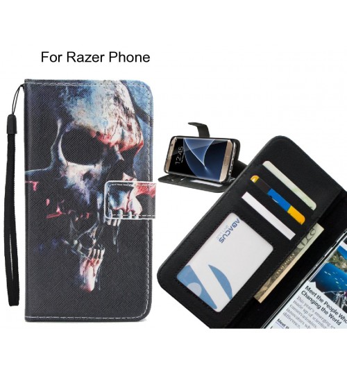 Razer Phone case 3 card leather wallet case printed ID