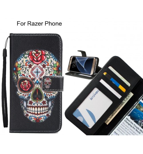 Razer Phone case 3 card leather wallet case printed ID