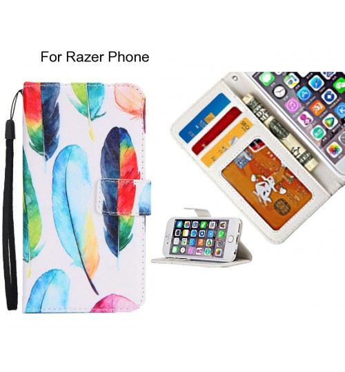 Razer Phone case 3 card leather wallet case printed ID