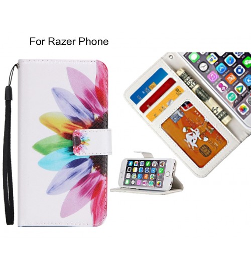 Razer Phone case 3 card leather wallet case printed ID