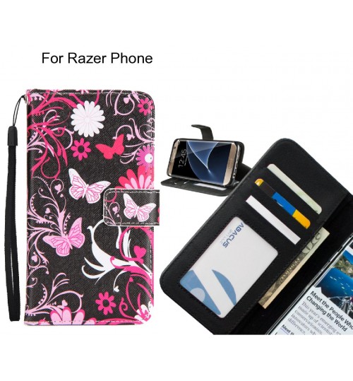 Razer Phone case 3 card leather wallet case printed ID