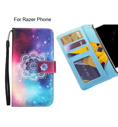 Razer Phone case 3 card leather wallet case printed ID