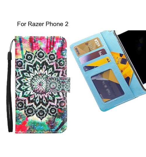 Razer Phone 2 case 3 card leather wallet case printed ID