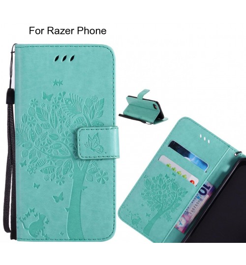 Razer Phone case leather wallet case embossed pattern