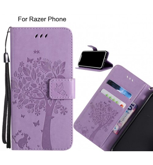 Razer Phone case leather wallet case embossed pattern