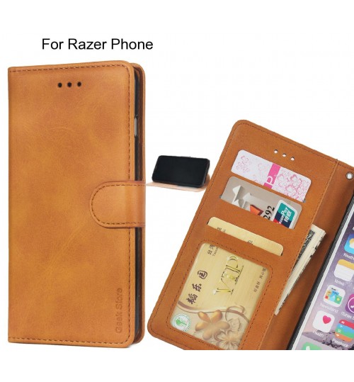 Razer Phone Case Executive Leather Wallet Case - Light Brown