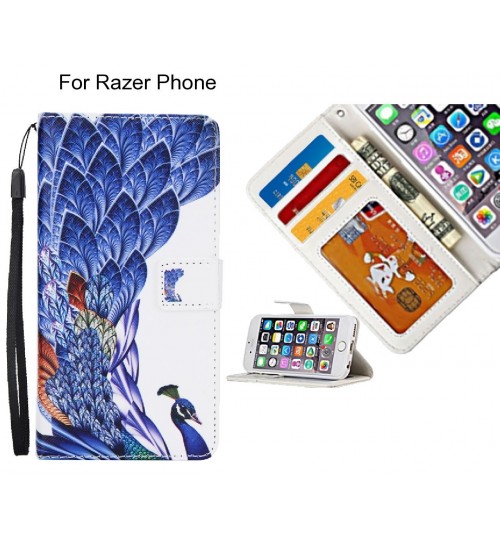 Razer Phone case 3 card leather wallet case printed ID