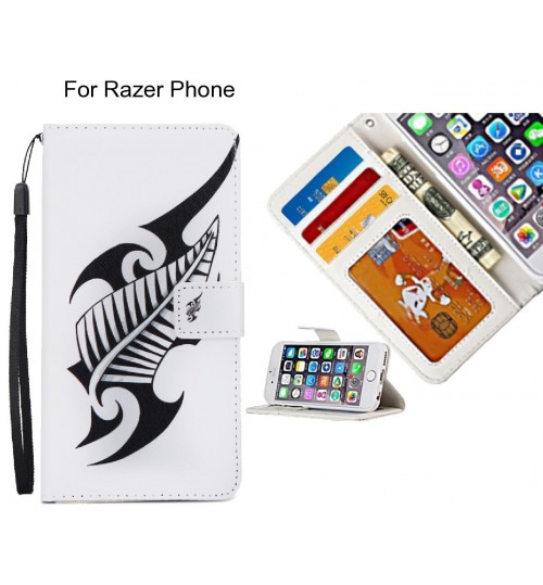 Razer Phone case 3 card leather wallet case printed ID