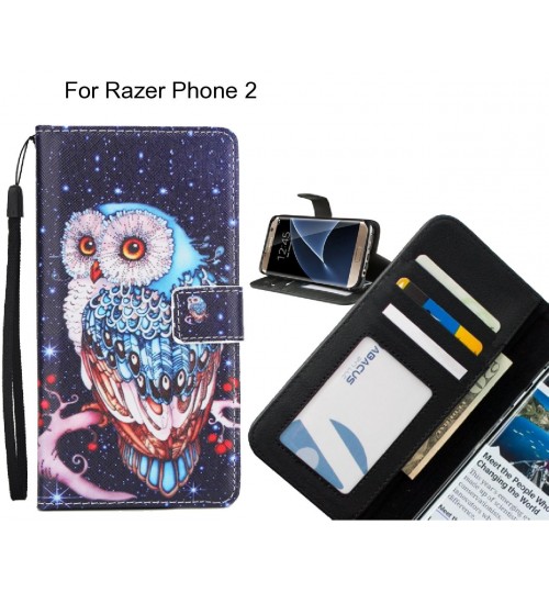 Razer Phone 2 case 3 card leather wallet case printed ID