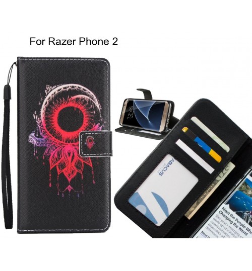 Razer Phone 2 case 3 card leather wallet case printed ID