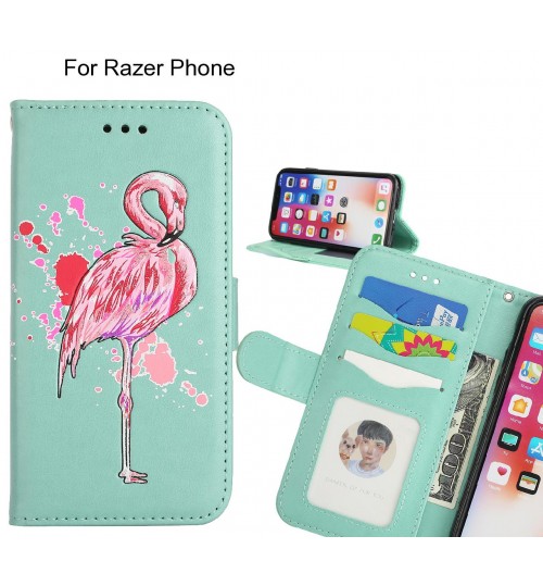 Razer Phone case Embossed Flamingo Wallet Leather Case