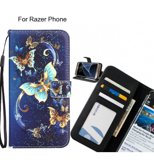 Razer Phone case 3 card leather wallet case printed ID