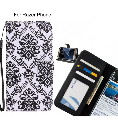 Razer Phone case 3 card leather wallet case printed ID