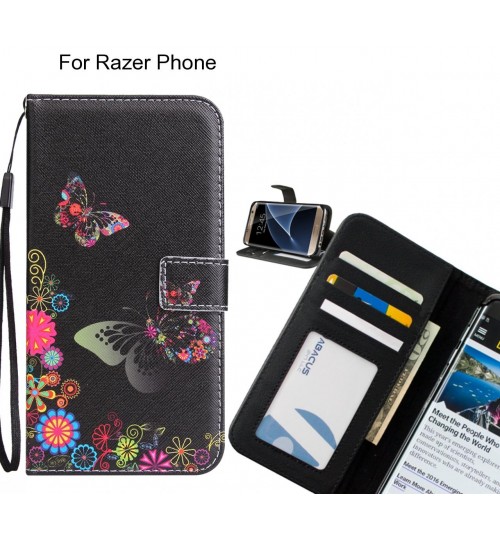 Razer Phone case 3 card leather wallet case printed ID