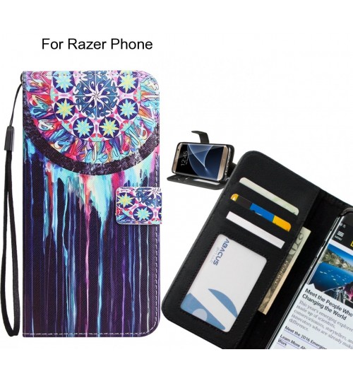 Razer Phone case 3 card leather wallet case printed ID