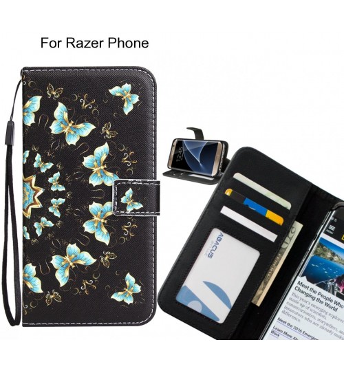 Razer Phone case 3 card leather wallet case printed ID