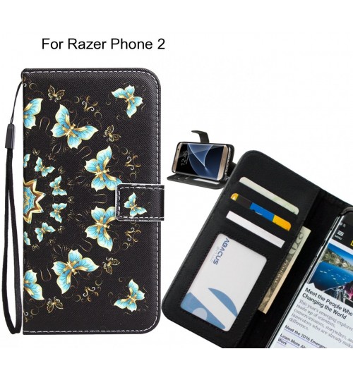 Razer Phone 2 case 3 card leather wallet case printed ID