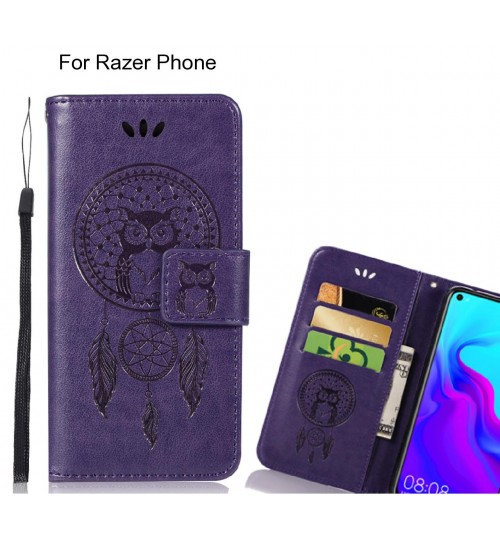 Razer Phone Case Embossed wallet case owl