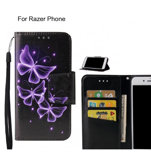 Razer Phone Case wallet fine leather case printed