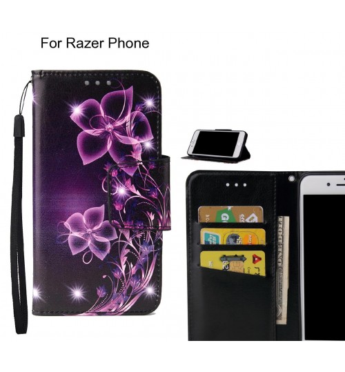 Razer Phone Case wallet fine leather case printed