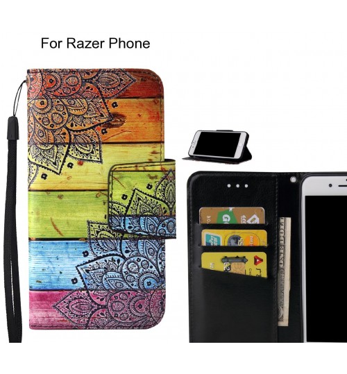 Razer Phone Case wallet fine leather case printed