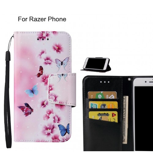 Razer Phone Case wallet fine leather case printed