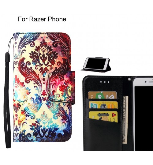 Razer Phone Case wallet fine leather case printed