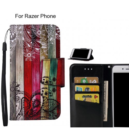 Razer Phone Case wallet fine leather case printed