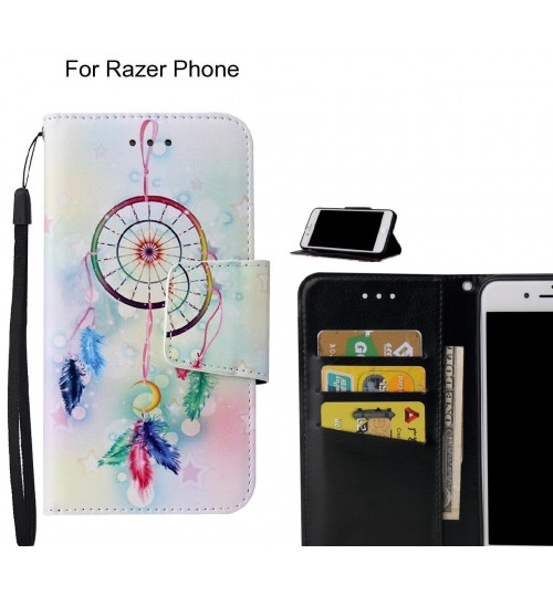 Razer Phone Case wallet fine leather case printed