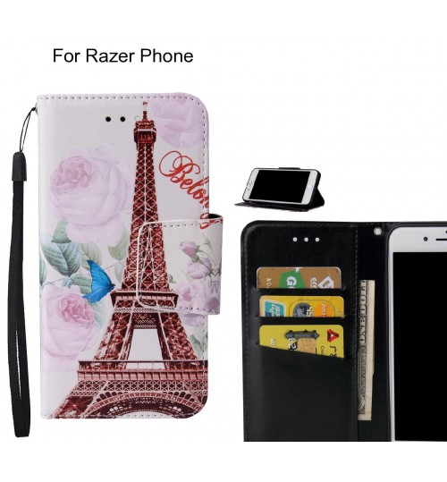 Razer Phone Case wallet fine leather case printed