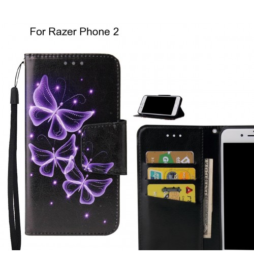 Razer Phone 2 Case wallet fine leather case printed