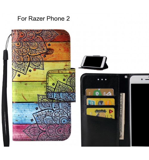 Razer Phone 2 Case wallet fine leather case printed