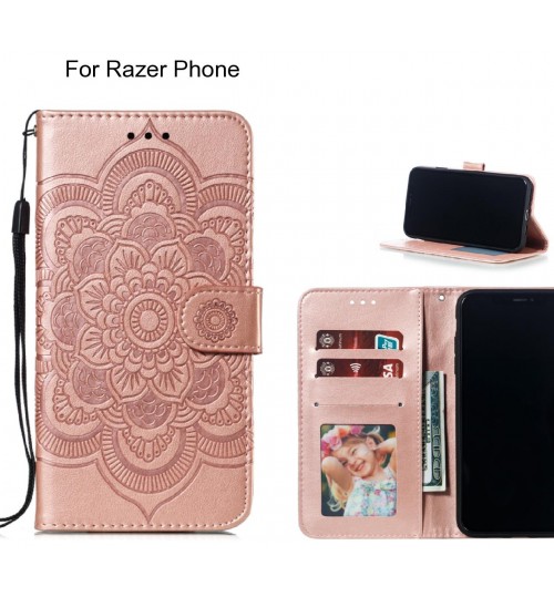 Razer Phone Case Leather Wallet Case Embossed Pattern - Rose