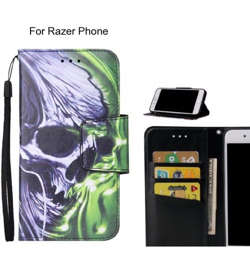 Razer Phone Case wallet fine leather case printed