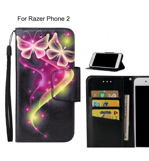 Razer Phone 2 Case wallet fine leather case printed